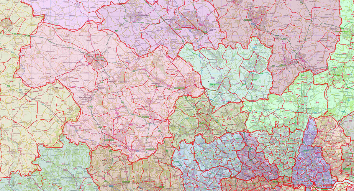 Custom Postcode Maps of UK & London | Business Map Centre